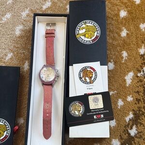 Effy Pink Sapphire & Diamond & Stingray Leather Strap womens Watch